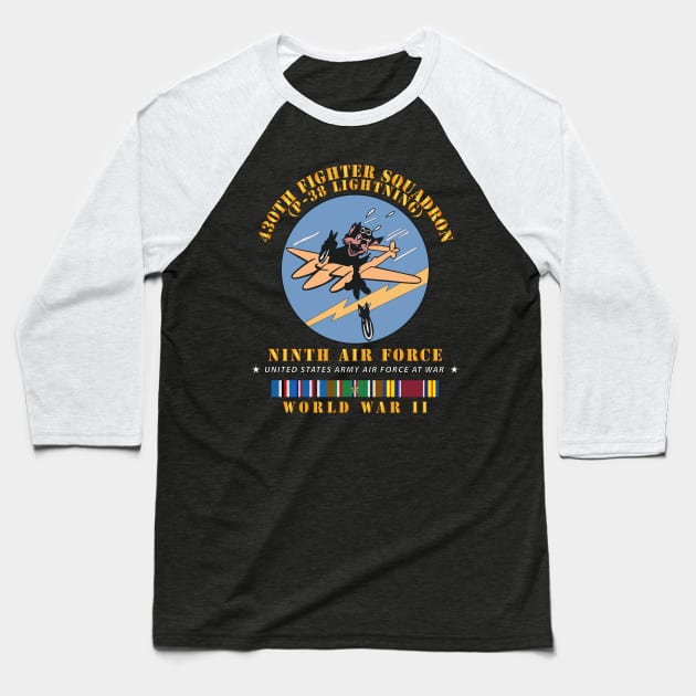 430th Fighter Squadron - P38 Lightning - 9th AF - WWII w EUR SVC Baseball T-Shirt by twix123844